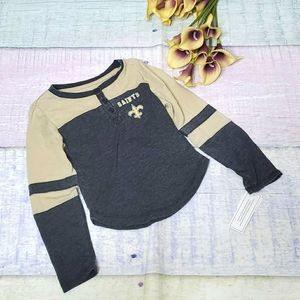 NWT Kids NFL Saints Long Sleeve Raglan T-shirt